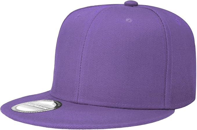 Classic Snapback Hat Cap Hip Hop Style Flat Bill Blank Solid Color Adjustable Size | Amazon (US)