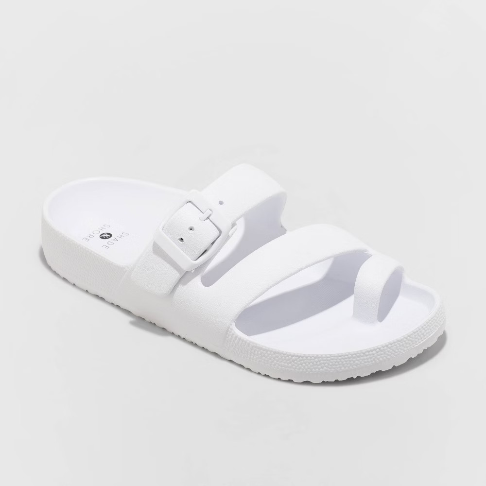 Women's Nola Toe Ring Slide Sandals - Shade & Shore White 7 | Target