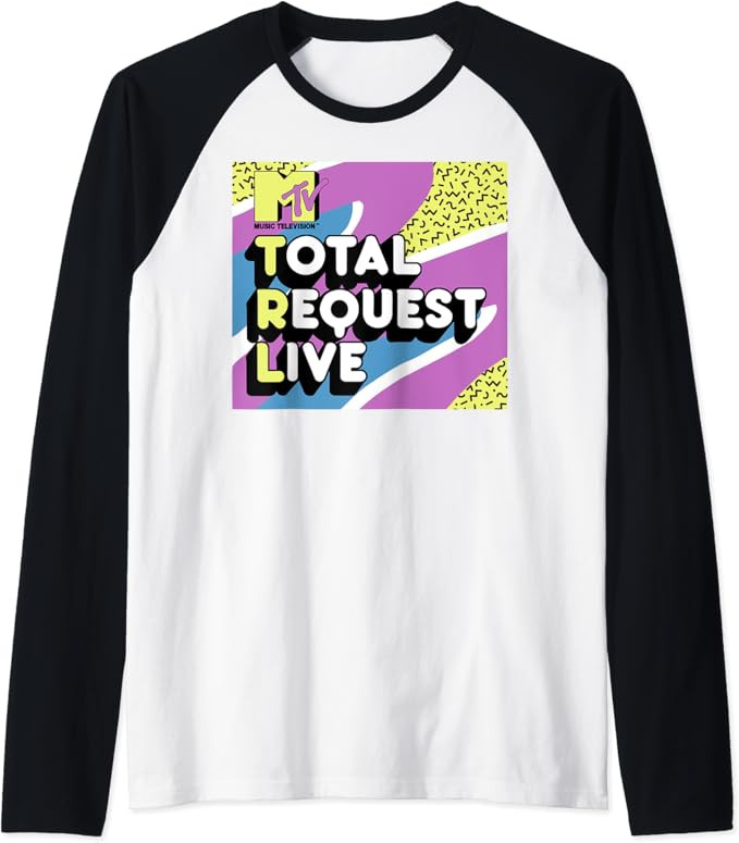 MTV TRL Tricolor Style Raglan Baseball Tee | Amazon (US)