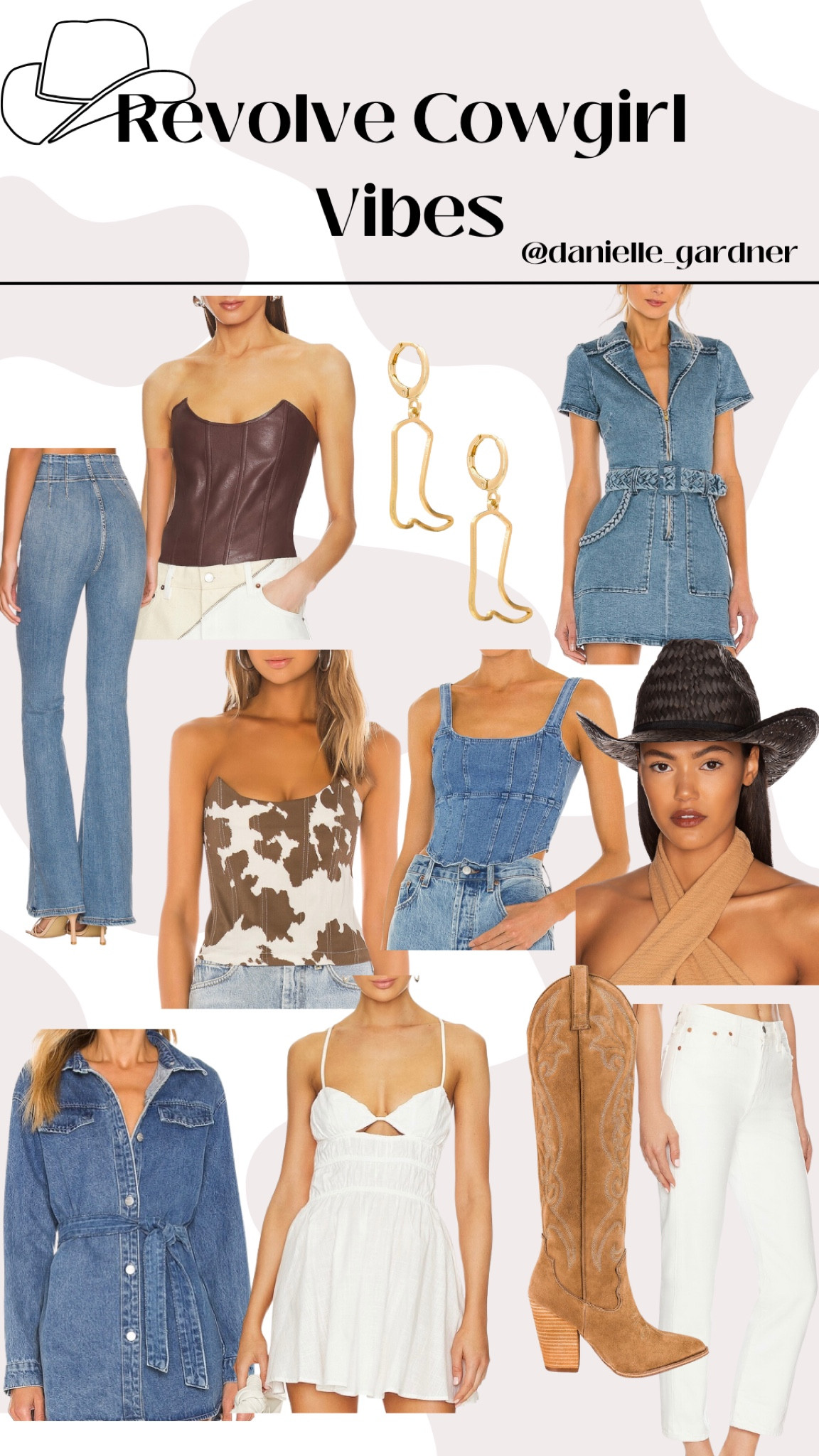 Revolve, cowgirl, denim, cow print, cowgirl hat 

#LTKGiftGuide #LTKSeasonal