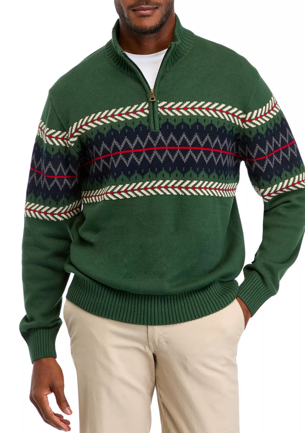 Men's Holiday Quarter Zip Sweater | Belk