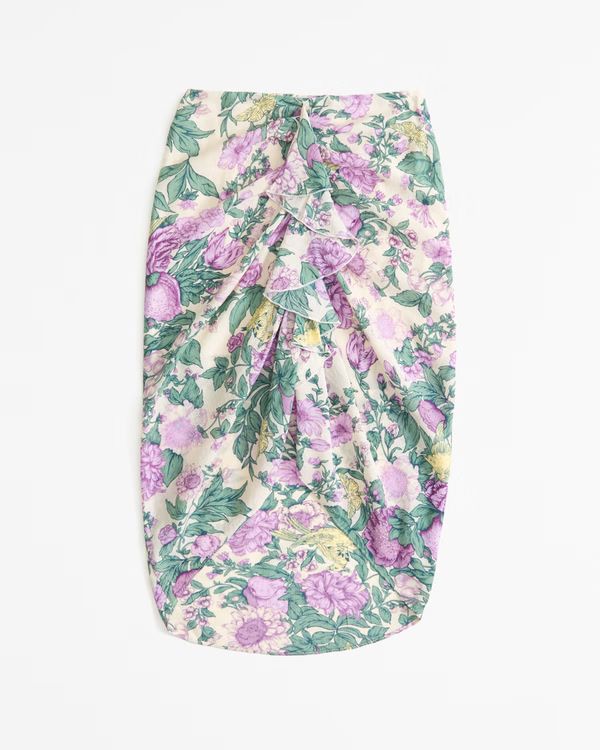 Matching SetRuched Flowy Midi Skirt | Abercrombie & Fitch (US)
