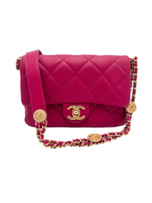 Authenticity GuaranteeChanel Fuchsia Caviar Twist Your Buttons Small Single Flap Bag | eBay US