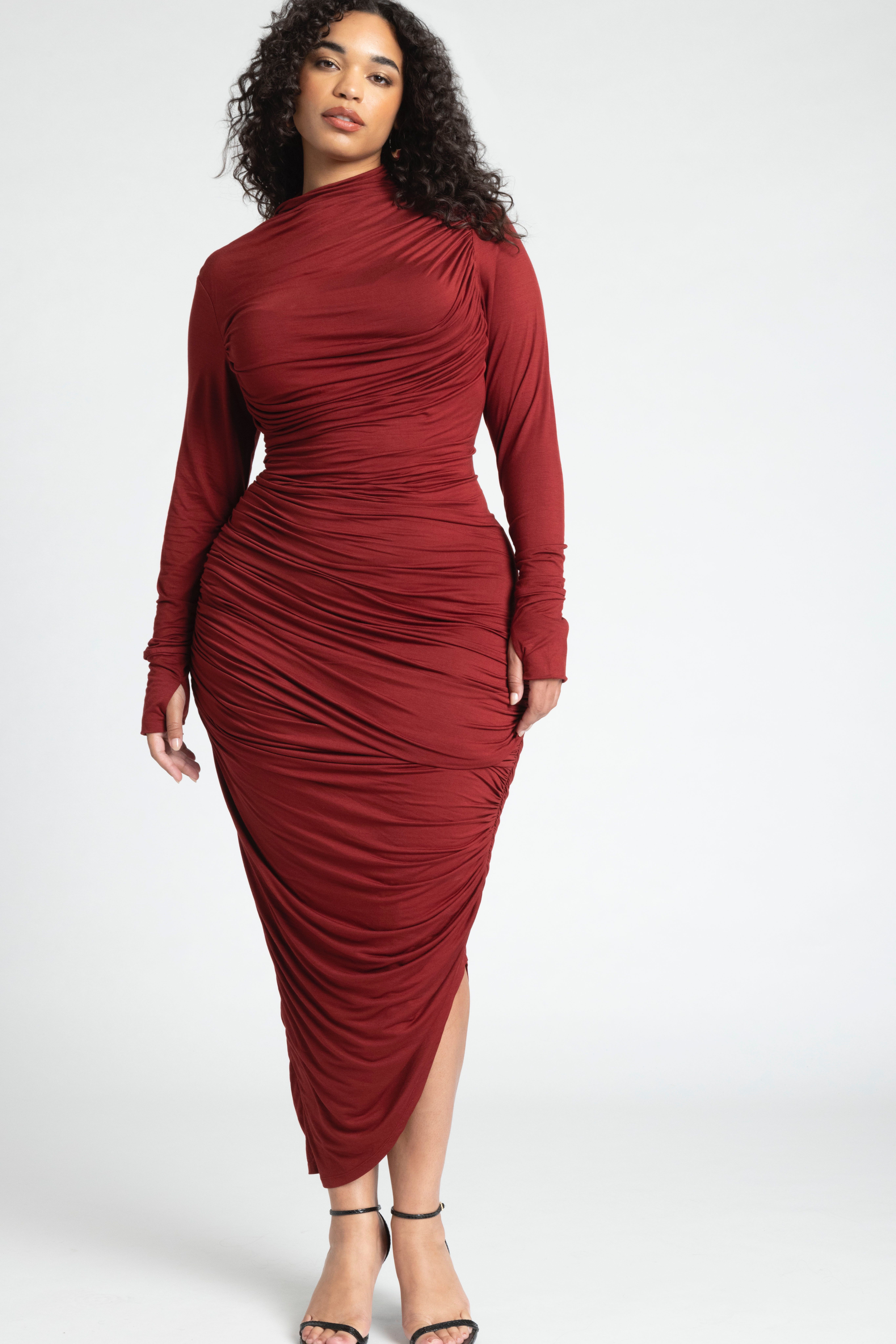 Zigzag Ruched Detail Dress | Eloquii