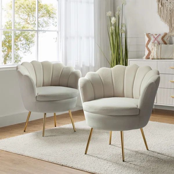 Hendrix Velvet Barrel Chair (Set of 2) | Wayfair North America