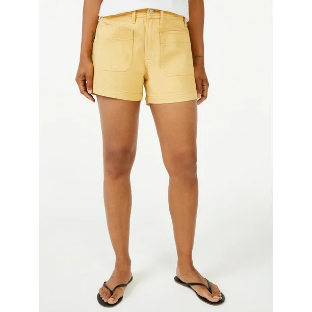 Free Assembly Women's Retro Patch Pocket Shorts | Walmart (US)
