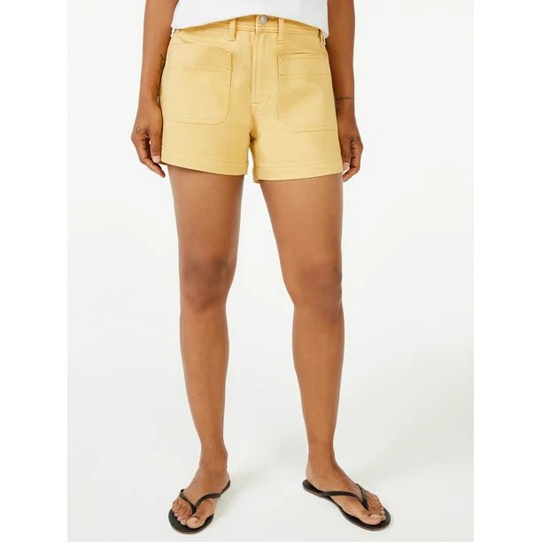 Free Assembly Women's Retro Patch Pocket Shorts | Walmart (US)