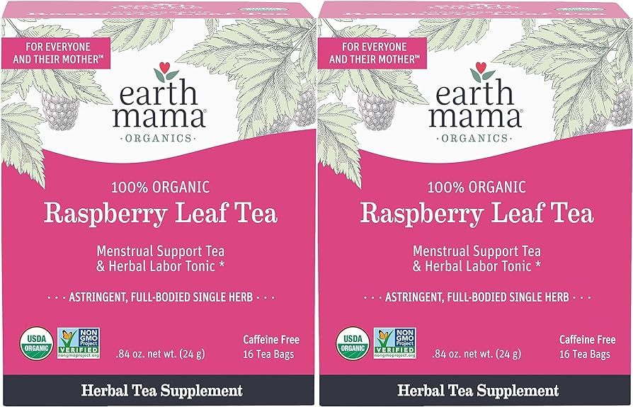 Earth Mama Organic Raspberry Leaf Tea Bags | Labor Tonic & Menstrual Support Herbal Tea, Red Rasp... | Amazon (US)