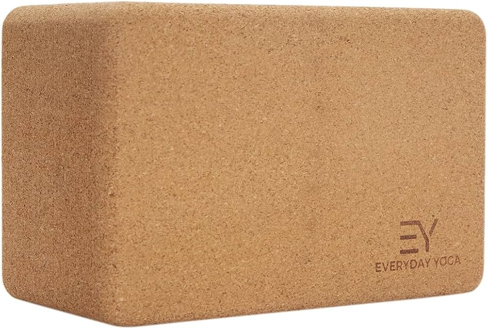 Everyday Yoga High Density Cork Wood Yoga Block - Improve Strength, Flexibility with Soft Brick W... | Amazon (US)