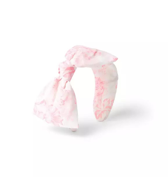 THINK PINK Floral Toile Bow Headband | Janie and Jack