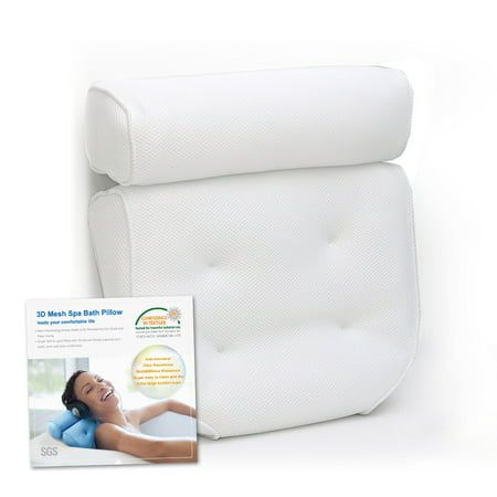 Super Comfort Non-slip Bathtub Pillow with 4 Strong Suction Cups Ultimate Relaxation for Head Neck S | Walmart (US)