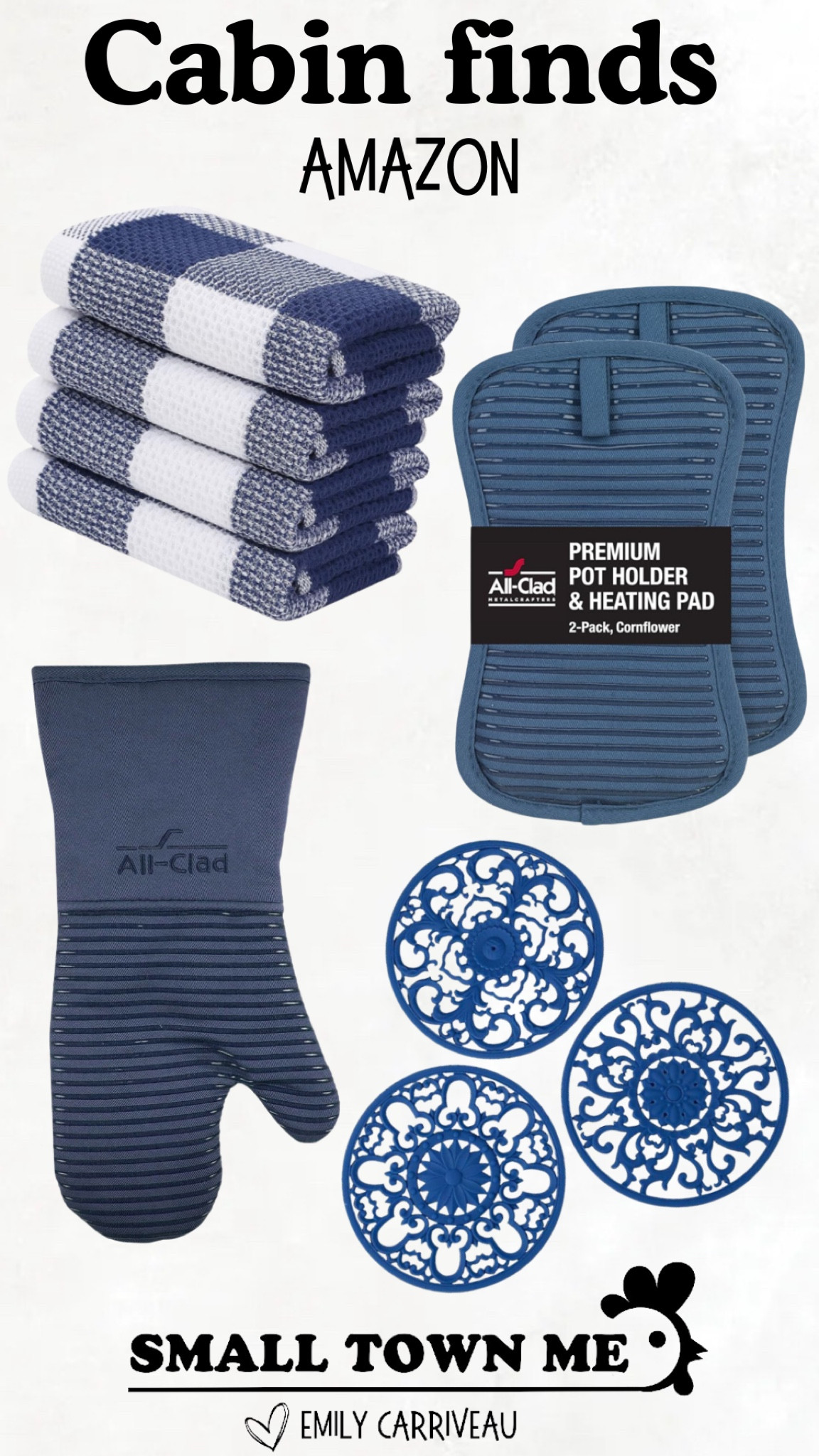 Cabin finds I found on Amazon! I love the quality and pricing. Trivets for hot plates, dish towels, and oven mitts. 

#LTKFindsUnder50 #LTKFamily #LTKHome