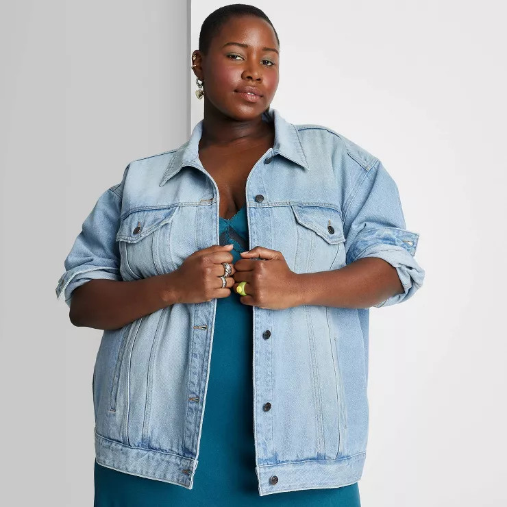 Women's Oversized Denim Trucker Jacket - Wild Fable™ | Target