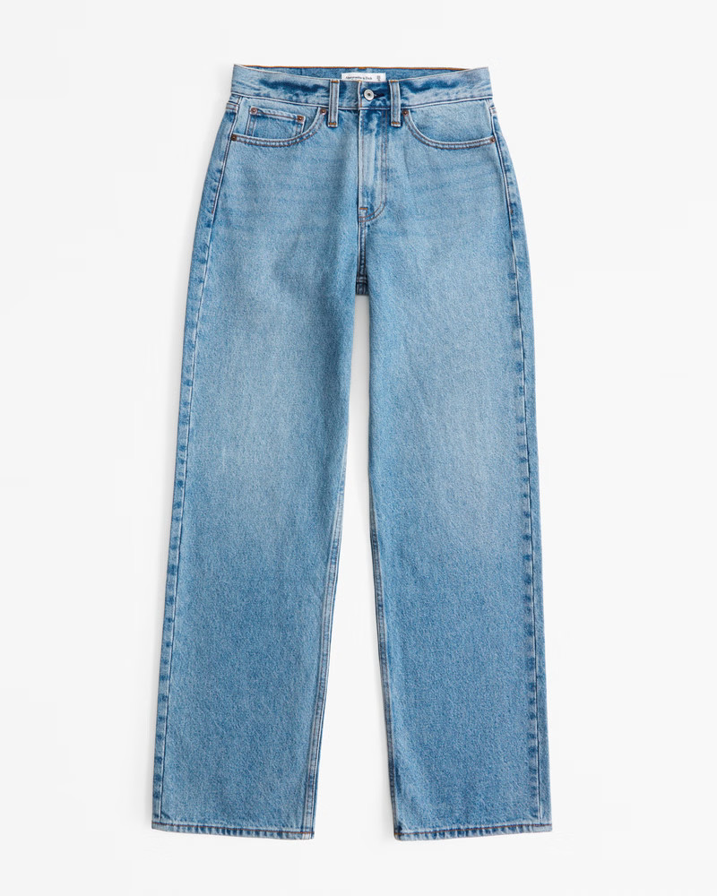 Abercrombie & Fitch Women's Mid Rise Slouchy Jean in Medium - Size 30 SHORT | Abercrombie & Fitch (US)