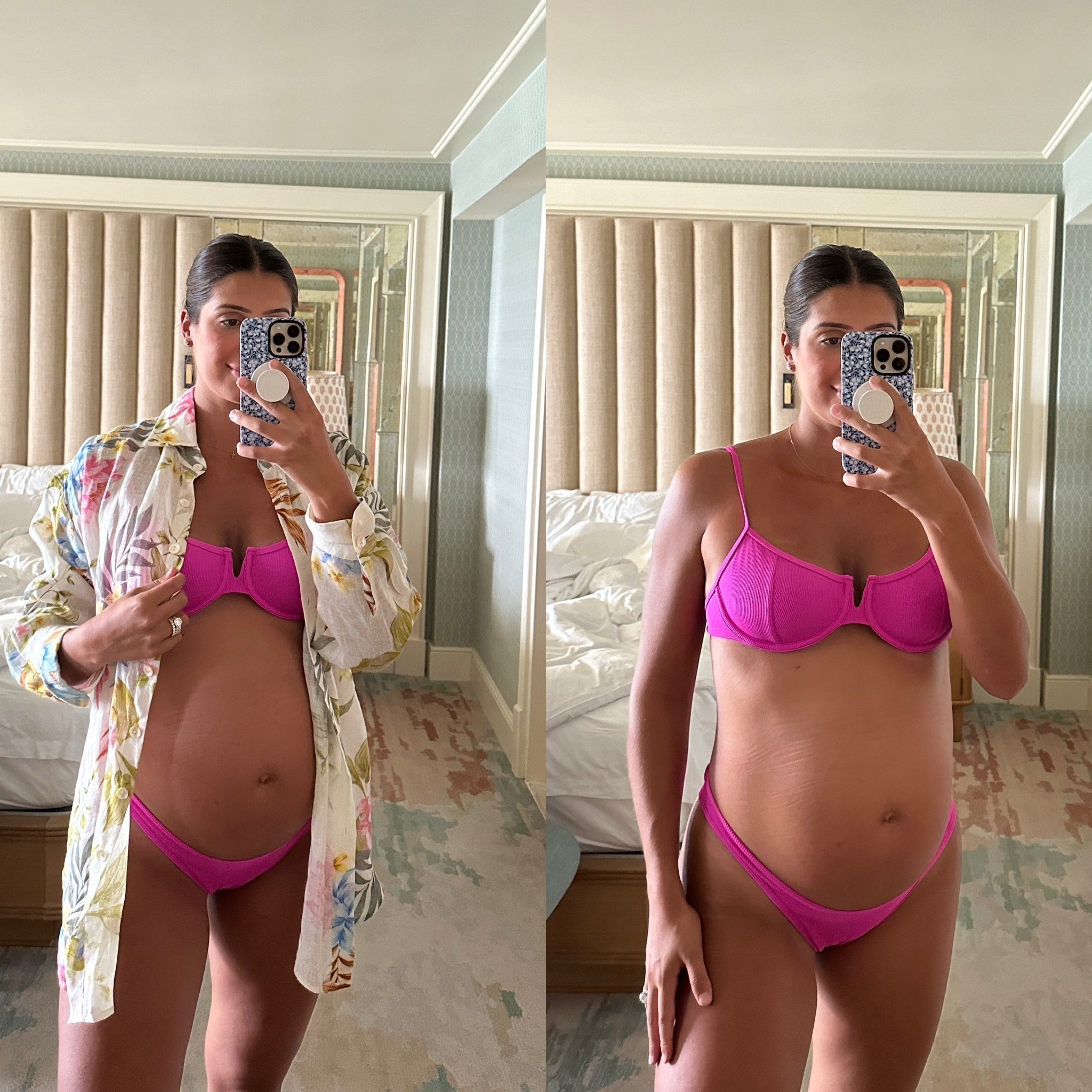 Pink bikini, beach vacation swimwear, beach swimsuit, swimsuit coverup, pregnancy outfit, bump outfit 

#LTKTravel #LTKSwim #LTKBump