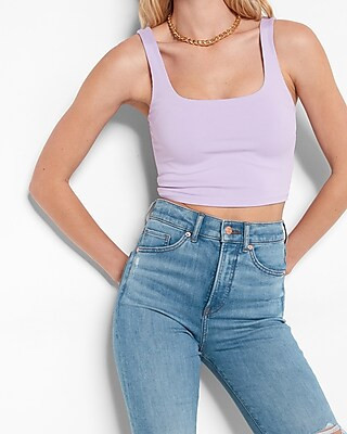 Body Contour Ribbed Square Neck Tank | Express