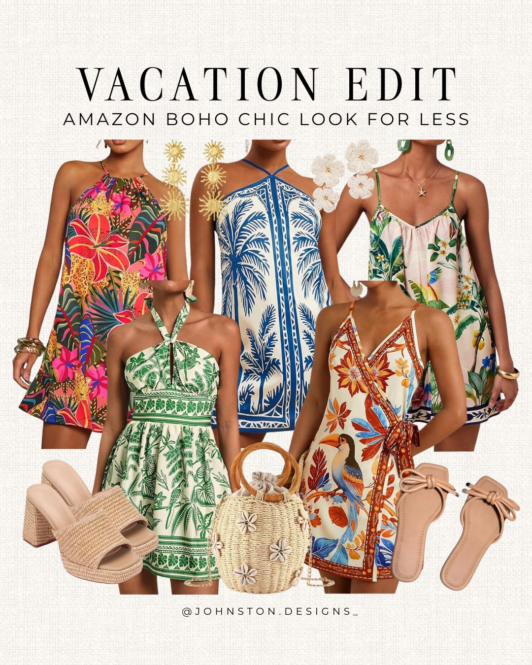 Boho chic Farm Rio inspired vacation dresses with bold prints and affordable Amazon finds.

Farm Rio inspired, Amazon vacation dresses, boho chic style, tropical prints, summer dresses, resort wear, look for less, colorful resort wear. 

 #LTKootd #LTKSeasonal #LTKTravel