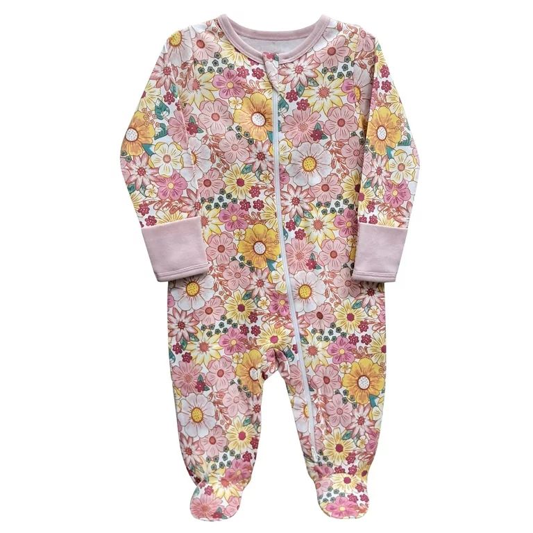 Wonder Nation Unisex Baby Zip Front Sleep N Play Pajamas, Preemie-6/9 Months | Walmart (US)