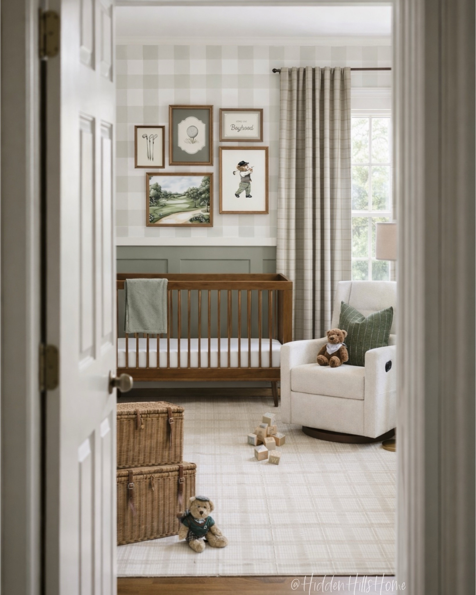 Nursery decor, vintage inspired nursery decor mood board, golf themed nursery, cute baby room decor ideas, nursery design #nursery

Wall color is SW Evergreen Fog 



#LTKSaleAlert #LTKHome #LTKBaby