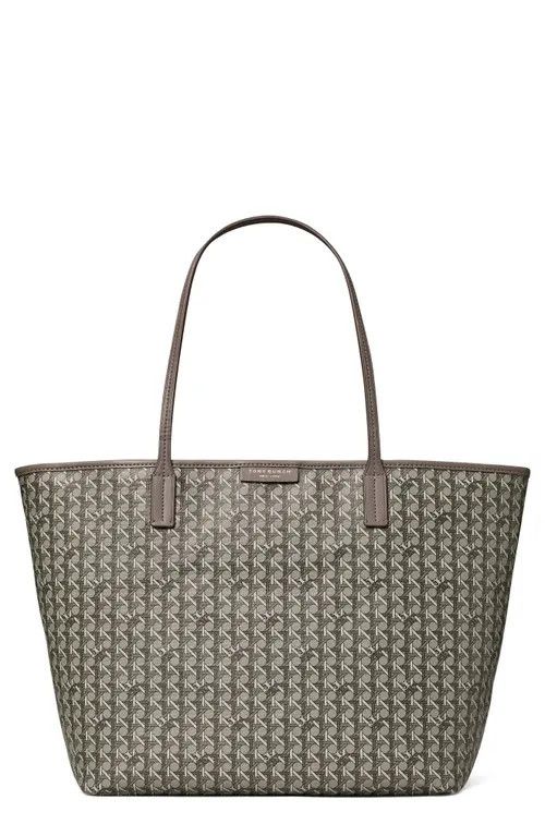 Tory Burch Coated Canvas Basketweave Tote in Zinc at Nordstrom | Nordstrom