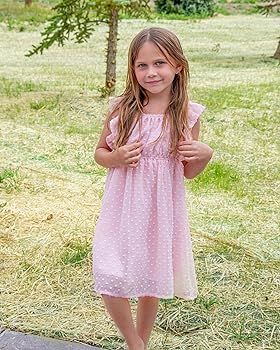 Amazon.com: Flypigs Girl Swiss Dots Dress Ruffle Sleeve Summer Dresses for 10-11 Years Old Girls ... | Amazon (US)