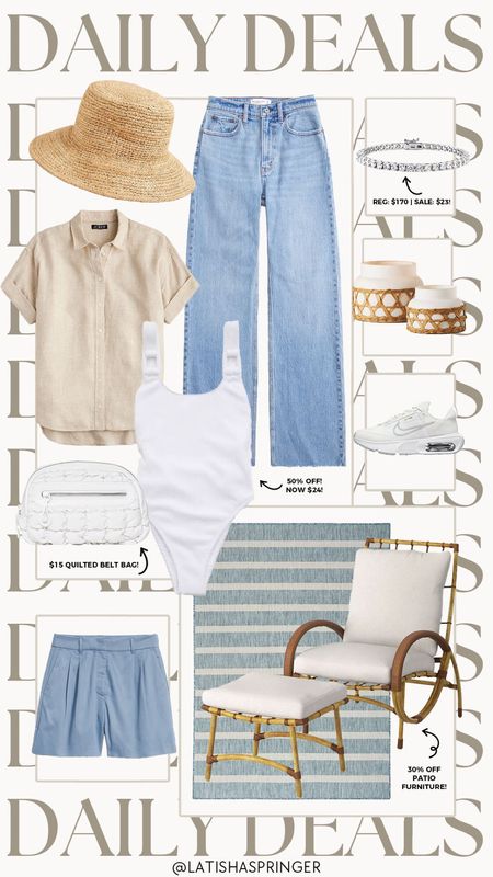 Daily deals! Nike sneakers on sale, tailored shorts under $20, patio decor and more! 

#dailydeals

Target deals. Target patio decor. Linen button down top. Wide leg high rise jeans. Abercrombie jeans on sale. White one piece swimsuit. Mother’s Day gift idea. Walmart deals. Woven bucket hat  

#LTKstyletip #LTKsalealert #LTKSeasonal