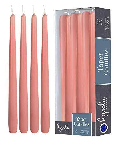 Hyoola, 10" Rose Pink Taper Candles - Dripless Tapers (12 Pack) | Walmart (US)