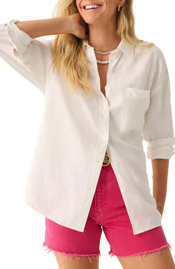 Faherty Laguna Relaxed Fit Linen Button-Up Shirt in White at Nordstrom Rack, Size Large | Nordstrom Rack