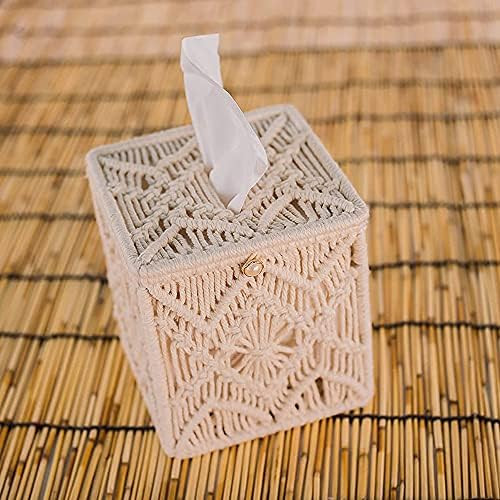 DFVEY Boho Storage basket Decor Box Handmade Woven Decorative Countertop Toilet Tank Organizer Ma... | Amazon (US)