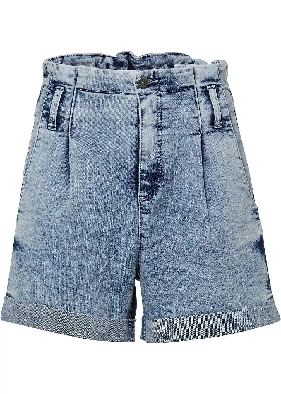modische Jeans Shorts mit hohem Paperbag Bund - schwarz | bonprix | Bonprix DE