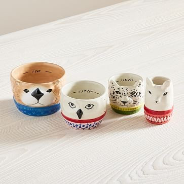 Dapper Animal Ceramic Measuring Cups | West Elm (US)