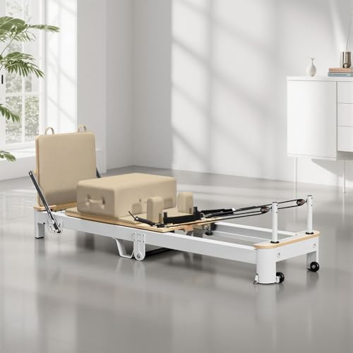 Faittd Pilates Reformer, Aluminum Foldable Pilates Reformer Machine with Springs,Reformer Box, Padded Jump Board - Up to 300 lbs Weight Capacity (Mocha) | Amazon (US)