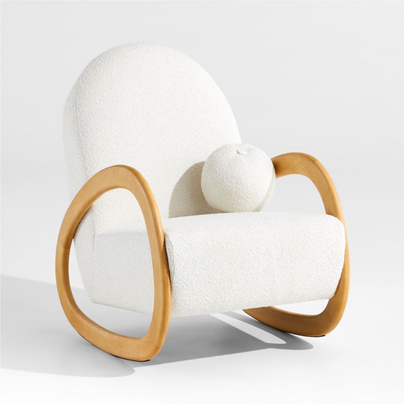 Pollie White Boucle Nursery Rocking Chair + Reviews | Crate & Kids | Crate & Barrel