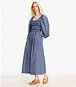 Garden Clip Smocked Midi Dress | LOFT