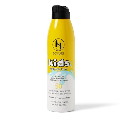 Black Girl Sunscreen Kids SPF 50 Sunscreen Spray N Play,Vegan & Water-Resistant,Will not Leave White Residue,Dry touch finish,No parabens(6 Fl. Oz.) | Amazon (US)