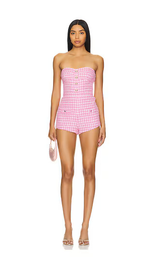 x REVOLVE Kiko Romper in Bass Tweed Pink | Revolve Clothing (Global)