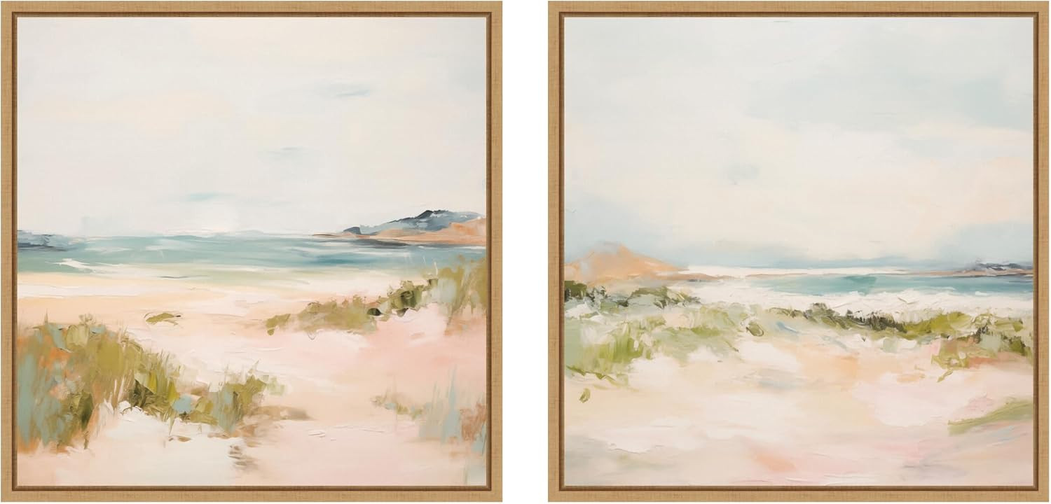 Kate and Laurel Natural Tranquil Landscape Square 2 Piece Framed Canvas Wall Art Set by Amy Light... | Amazon (US)