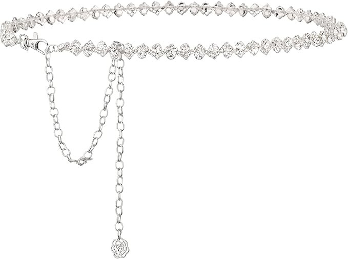 Rhinestone Belt Womens Formal Dress Belt Diamond Bling Wedding Bridal Belt | Amazon (US)