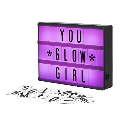 My Cinema Lightbox - The Mini Color-Changing Led Marquee With 100 Letters & Numbers To Create You... | Walmart (US)