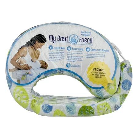 My Brest Friend Original Nursing Pillow, Green & Blue Leaf | Walmart (US)