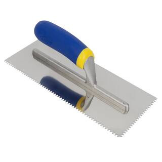 QEP 3/16 in. x 5/32 in. Comfort Grip Stainless Steel V-Notch Flooring Trowel 49917 - The Home Dep... | The Home Depot