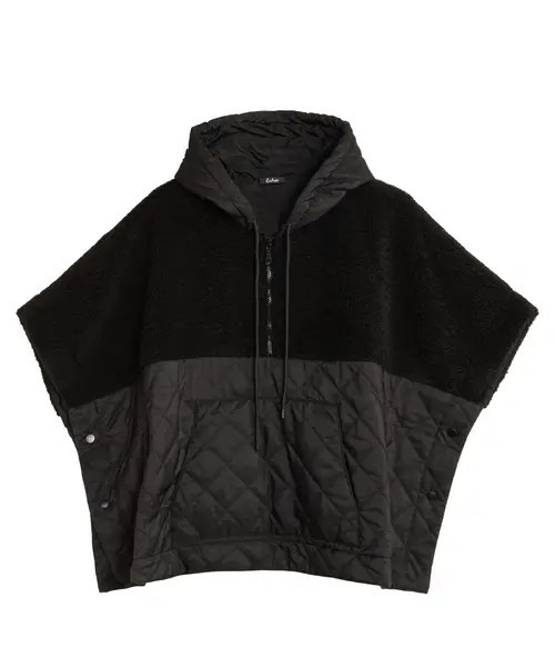 Echo Combo Quilted Hooded Poncho in Black at Nordstrom | Nordstrom