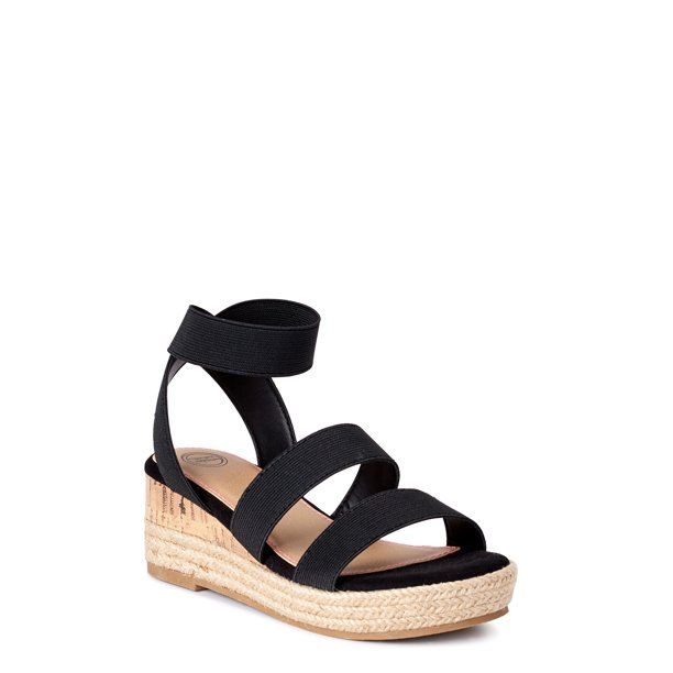 Wonder Nation Elastic Wedge Sandals (Little Girls & Big Girls) | Walmart (US)