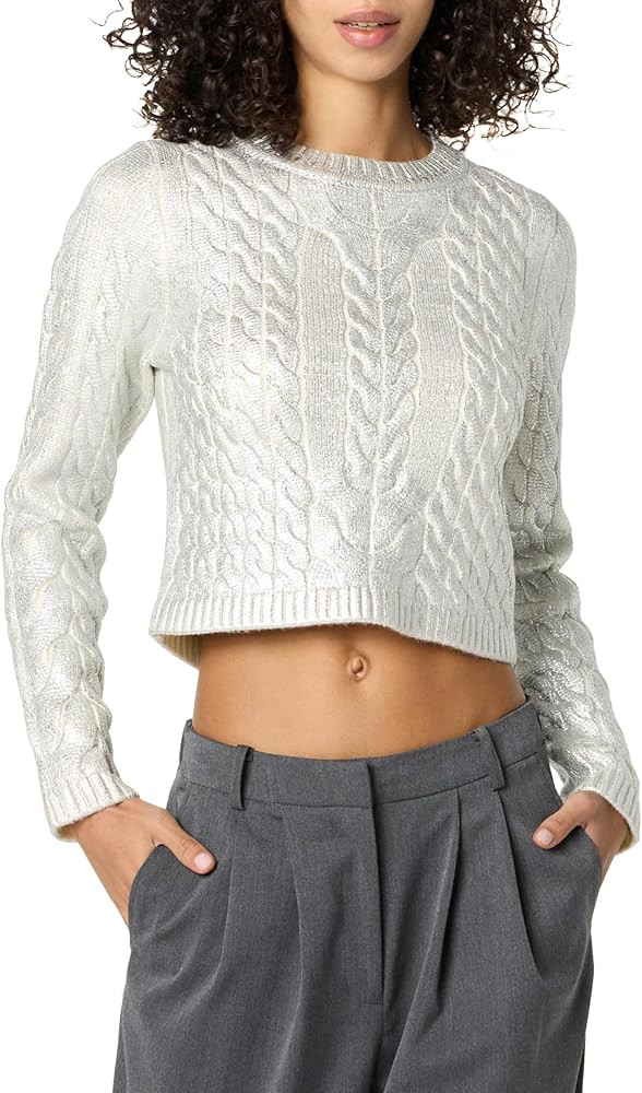 The Drop Women's Sofia Metallic Cable Pullover Sweater | Amazon (US)