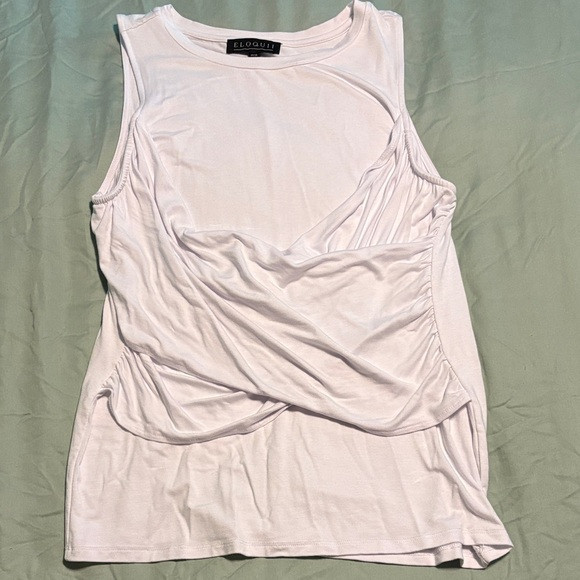 Eloquii White Draped Muscle Tee | Poshmark