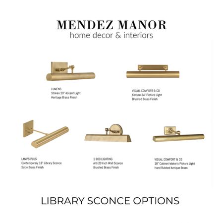 Put together some brass library sconce options for above my client’s open shelving. 

#lighting #sconce #librarysconce #brasssconce