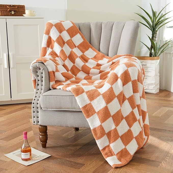 Amazon.com: Checkered Throw Blanket Soft Fuzzy Lightweight Warm Preppy Aesthetic Decor for Couch,... | Amazon (US)