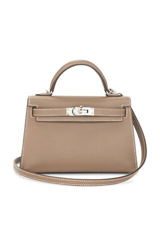 Hermes Epsom Kelly 20 Handbag in Taupe | FWRD 
