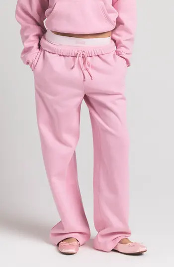 Cotton Fleece Blend Classic Straight Leg Pants | Nordstrom