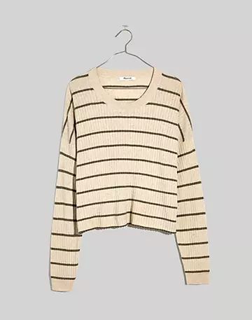 Lawson Crop Pullover Sweater in Stripe | Madewell